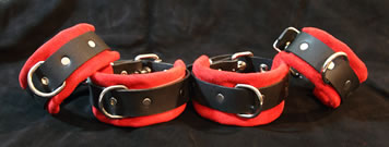 leather wrist and ankle cuffs restraint